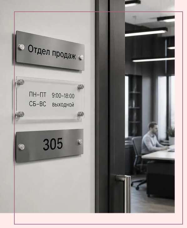 Офисные таблички на дверь в Реже по цене от 5367 р. | Аванза-Реж